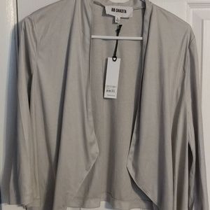 Faux-suede cropped blazer